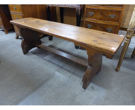 A Victorian pine bench 