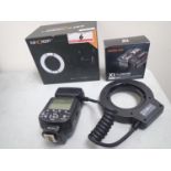 LOT - K&F 150 CONCEPT MACRO RING FLASH W/ GODOX TTL WIRELESS FLASH TRIGGER