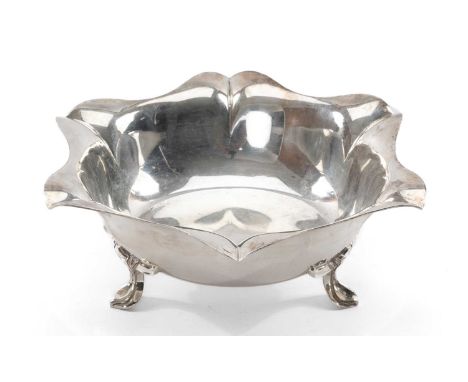 GEORGE V SILVER HEXAGONAL BOWL, raised on three feet, Sheffield 1917, Atkin Brothers, 14ozt approxProvenance: private collect