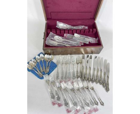 CASED STERLING SILVER PART CANTEEN OF GORHAM CUTLERY FOR EIGHT, stamped 'Gorham Sterling', Birmingham, 52ozt approx. (not inc