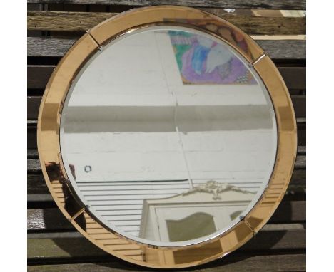 Art Deco-style five-section circular mirror with bevelled plates&nbsp;