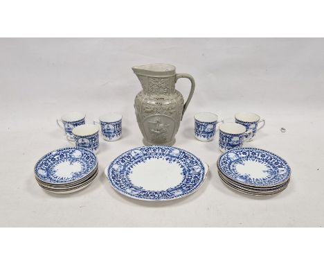 Villeroy &amp; Boch Mettlach jug and a blue and white china tea set
