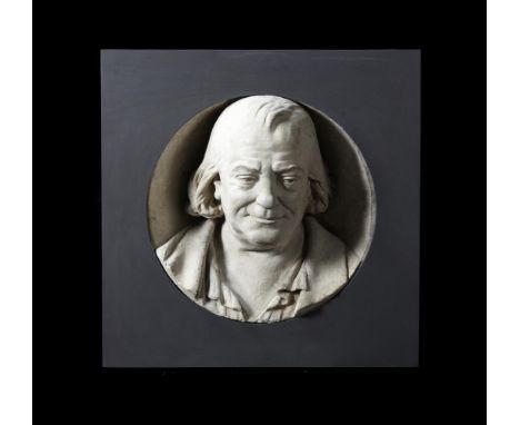 A PLASTER HIGH RELIEF PORTRAIT OF A GENTLEMAN FRENCH, LATE 18TH/EARLY 19TH CENTURY  Now set in modern wood box frame, apparen