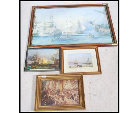 An early 20th century Nelson interest lithograph print entitled ' The Toast is Britain ' taken from the original painting  by