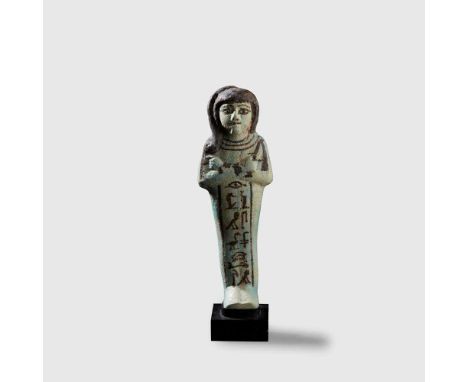 ANCIENT EGYPTIAN SHABTI FOR KHAEMWASET, SON OF RAMESES II EGYPT, NEW KINGDOM DYNASTY XIX, CIRCA 1250 - 1230 BC the blue faien