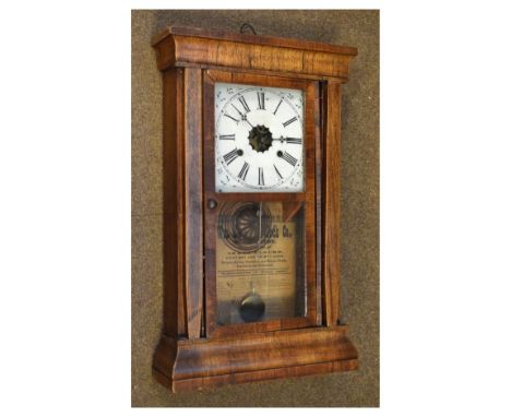 Late 19th Century American wall clock, 64cm high  