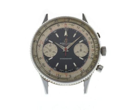 Breitling - Gentleman's Chronomat 808 stainless steel manual wind chronograph wristwatch, reverse Panda dial with twin regist