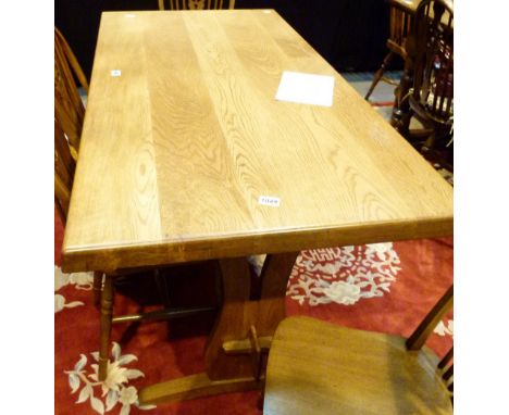 Oak dining table and four wheelback chairs