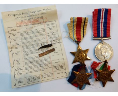 Four WWII medals in box of issue with oak leaf and 1st Army bar