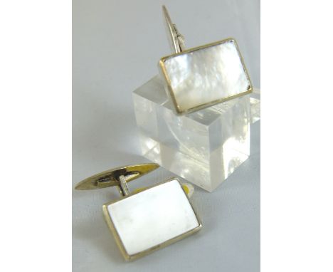 Sterling silver mother of pearl cufflinks
