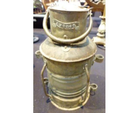 Brass and glass anchor lamp