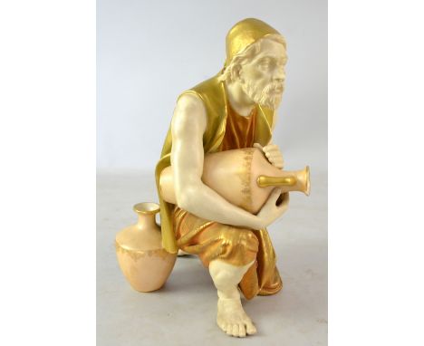 Royal Worcester 'Kneeling Water Carrier' figure, pattern no. 637