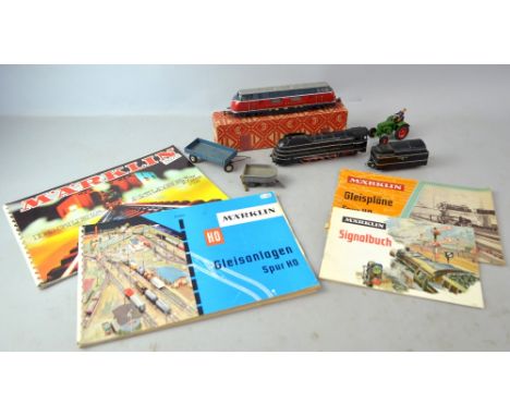 Marklin 3021 boxed and a Marlin SK 800 DB (unboxed) and toy tractor 