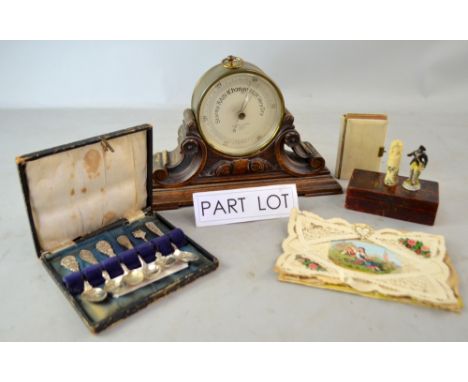 Negretti and Zambra desk barometer, together with other sundry items