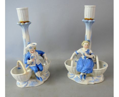 Three decorative porcelain figures, another, Liberty, two Royal Worcester cornucopia, and other decorative items