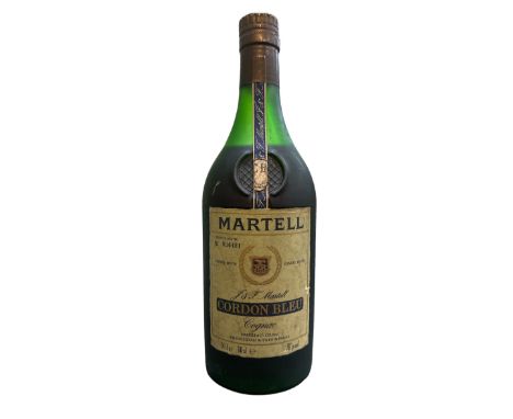 MARTELL CORDON BLEU COGNAC - single bottle 68 cl (24 fl oz), Reserve Limitee No. HU6481, bottled at 70° proof.