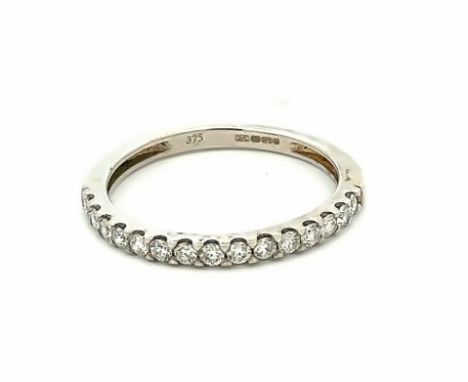 A 9ct white gold and diamond half eternity ring, size M. Weight 1.48gPlease see the buyer's terms and conditions for purchasi