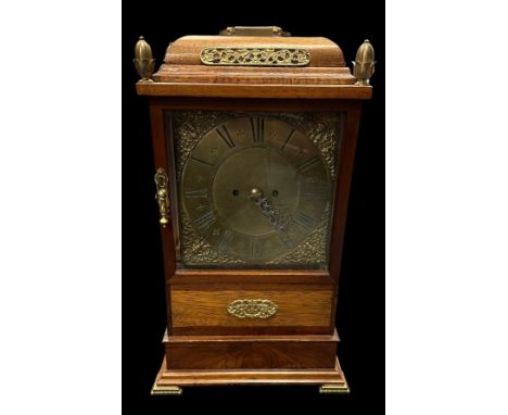 Large bracket clock, James Rose Litchfield engraved on face, approx. size: H59cm x W30.5cm x D25cm, generally good plus to go