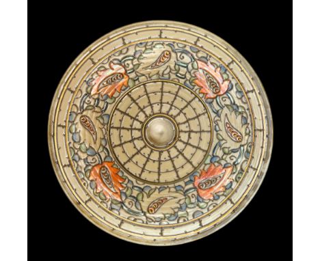 Charlotte Rhead (British, 1885-1947), for Royal Ducal tube lined decorative charger in autumnal colours. Signed to reverse fo