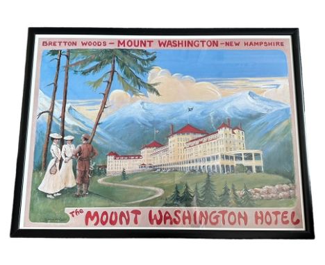 The Mount Washington Hotel (USA) framed poster "Bretton Woods New Hampshire", excellent in good plus clear Perspex black fram