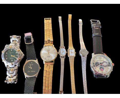 7 watches by various makers including Rotary, Sekonda, Krug-Baumen, Daniel Hechter etc. Watches untested and no condition rep