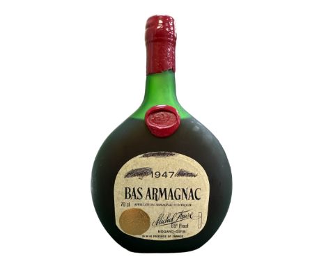 1947 Vintage Bas Armagnac from Michel Faure Nogaro - Gers, single 70cl bottle (bottled at 89° proof 48% ABV) – intact wax sea