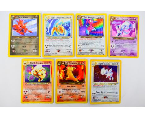 Pokemon - 7 x holo cards from the Neo Destiny set, # 4 Dark Espeon, # 8 Dark Porygon2, # 9 Dark Scizor, # 10 Dark Typhlosion,