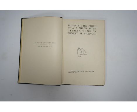 ° ° Milne, A.A. - Winnie-The-Pooh, With Decorations by Ernest H. Shepard. First Edition. num. illus. (incl. title, some full 