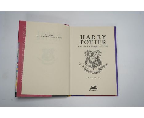 ° ° Rowling, J. K. - Harry Potter and the Philosopher's Stone. First Edition (reprinted). armorial half and title pages. publ