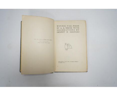 ° ° Milne, A.A. - Winnie-The -Pooh. With decorations by Ernest H. Shepard. First Edition. title and text illus. throughout an