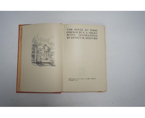 ° ° Milne, A.A. - The House at Pooh Corner. With decoration by Ernest H. Shepard. First Edition. frontis and text illus. thro