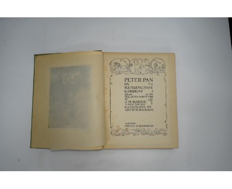 ° ° Rackham, Arthur (illustrator) – 7 works – J.M. Barrie, Peter Pan in Kensington Gardens, new edition, 4to, 50 tipped-in co