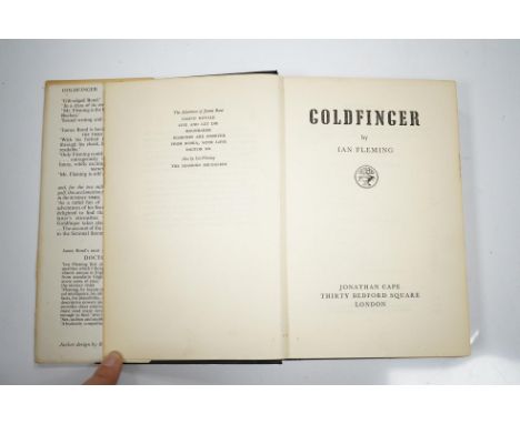 ° ° Fleming, Ian - Goldfinger.  First Edition (1st impression, 2nd issue). pictorial text map, half title; publisher's black 
