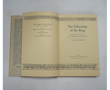 ° ° Tolkien, J.J.R - Lord of the Rings, 3 vols, to consist of The Fellowship of the Rings, first edition, 14th. impression, o