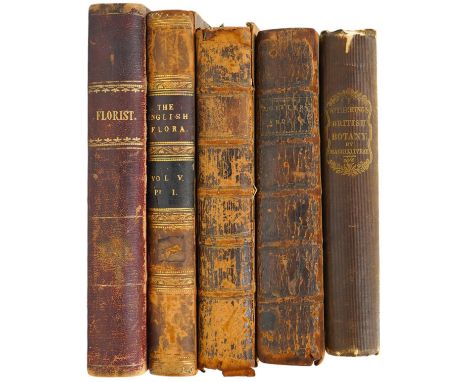 ° ° The Florist - Volume First. coloured plates and other illus.; old half calf and marbled boards. 1848; Hooker, William - T
