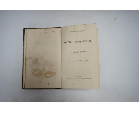 ° ° Dickens, Charles. The Personal History of David Copperfield with illustrations by H. K. Browne, (Phiz), 8vo, half calf, B