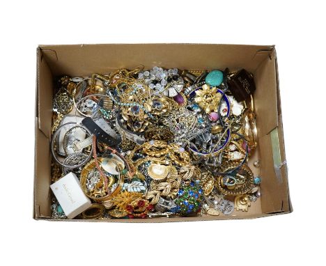 A quantity of assorted costume and other jewellery, including silver bangle etc. Condition - poor to fair to good