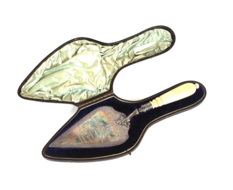 A cased presentation plated trowel,&nbsp;relating to the laying of the foundation stone of the New Volunteer Lifeboat House i