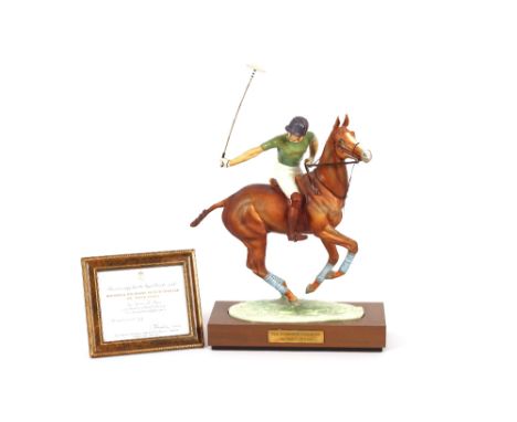 A Royal Worcester model of His Royal Highness Prince Charles on Pan's Folly,&nbsp;by Lorne McKean, limited edition No. 31 of 