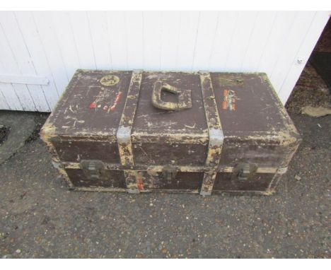 Vintage leather covered trunk/case