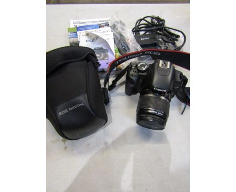 Canon EOS camera with accessories