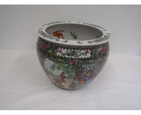 A Chinese fish bowl planter