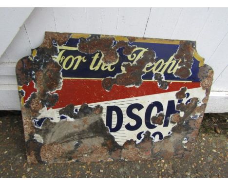 Vintage enamel sign 50cm x 69cm approx 