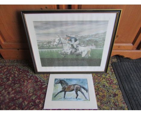 'Grey Day' Cheltenham Gold cup 1989 limited numbered (460/2500) print signed Paul Hart and Horse print of an original work by