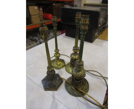 4 brass lamp bases