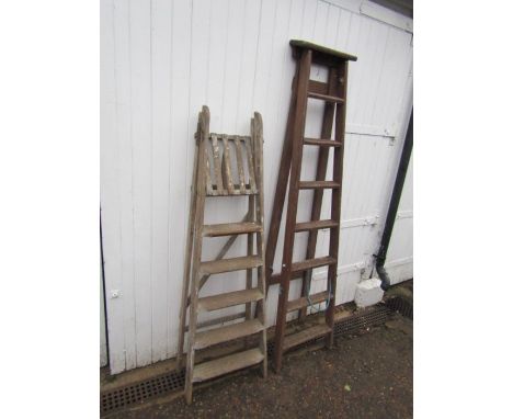 2 Wooden step ladders for display purposes only 