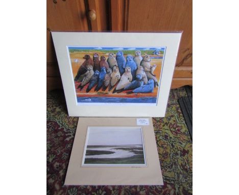 'The Seals of Blakeney Point' limited numbered (120/500) print signed Lewis 2004 and print of 'Silver Light' Blakeney Norfolk