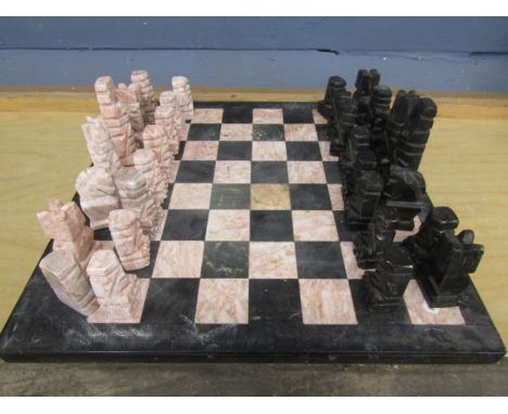 A marble chess set