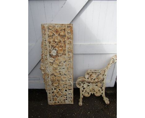  Coalbrookdale style cast iron bench ends and back panel with Nasturtium pattern
