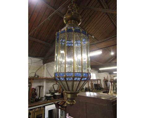 A Moroccan lantern/ light shade 90cm in length one piece of glass is loose